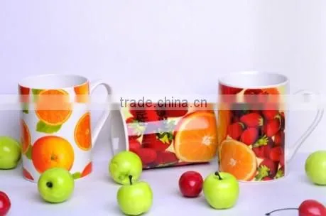 cheap white porcelain mug with custom design