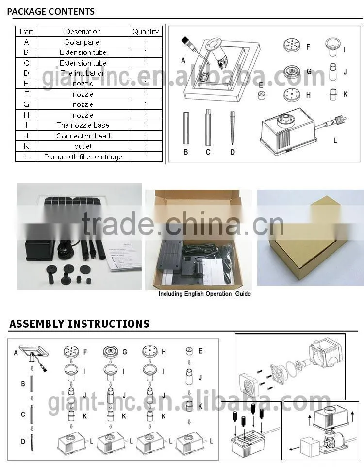 Fountain Solar Water Pump Kit 12v Water Pump