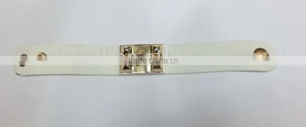 Leather ID bracelet stainless steel bracelet warpped handmade bracelet