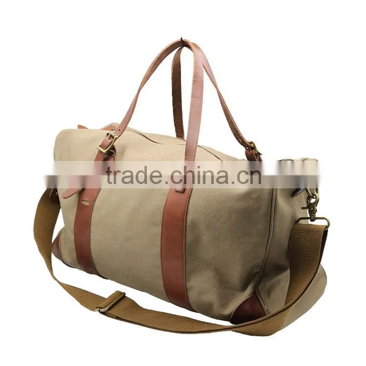 Luggage duffle bag leather vintage military canvas travel bags