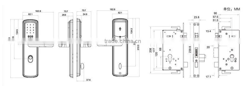 keyless and code apartment door lock