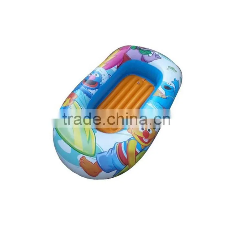Baby using inflatable swim boat