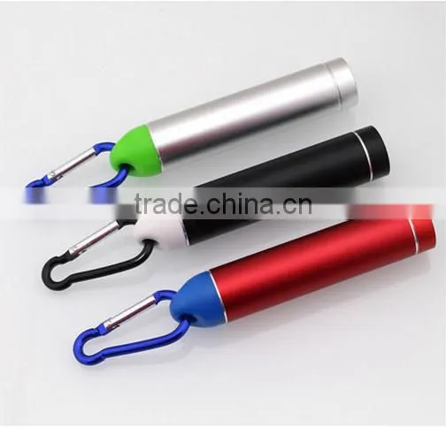 Portable Carabiner Aluminum Hook Power Bank 2200mAh 2600mah 2800mah