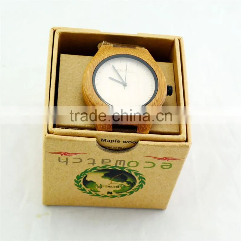 Hot Sale Imported 763 Movement Wristwatches Genuine Leather Bamboo Wood Dress Quartz Watches for Men and Women anniversary Gifts