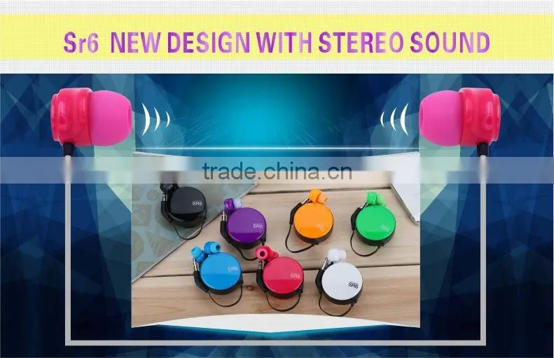 At a sale new design retractable patent desigh cheap earphone without mic