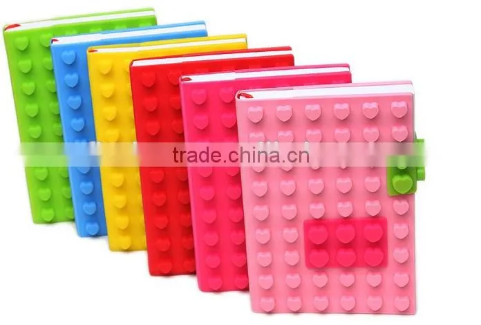Cute and colorful silicone notebook, block design notebook