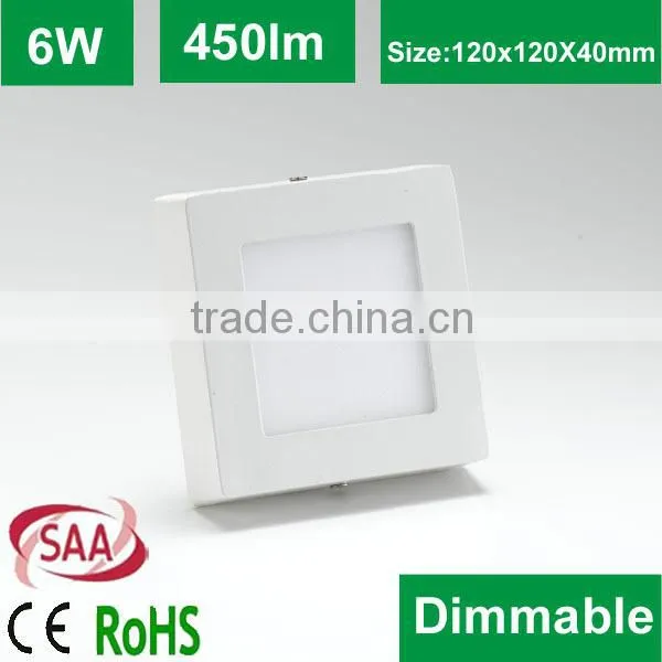 White surface mounted square dimmable led lights 6W 80lm/w white trim SMD