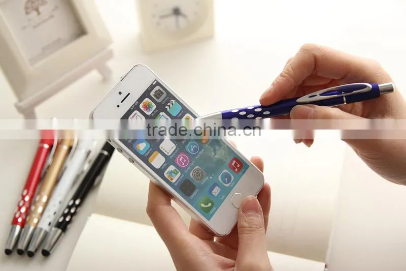 fashion Color 2 in 1 ball pen stylus touch pen ,plastic ball pen,promotional pen