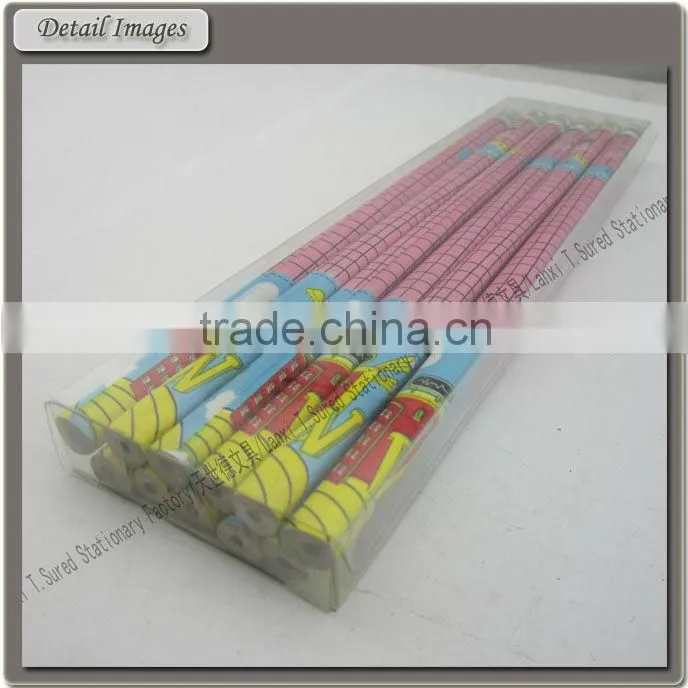 6 pcs Wooden Plastic Mantle Pencil With Eraser