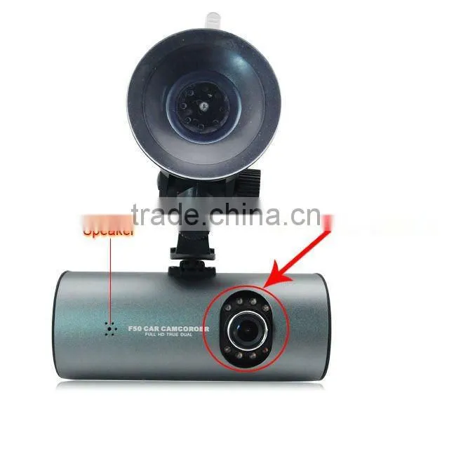 IR Night vision 2.7 inches dual camera car dvr 720p with G-sensor