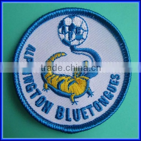 Wholesale letter embroidery company logo patch, beautiful hand sew on embroidery logo patch