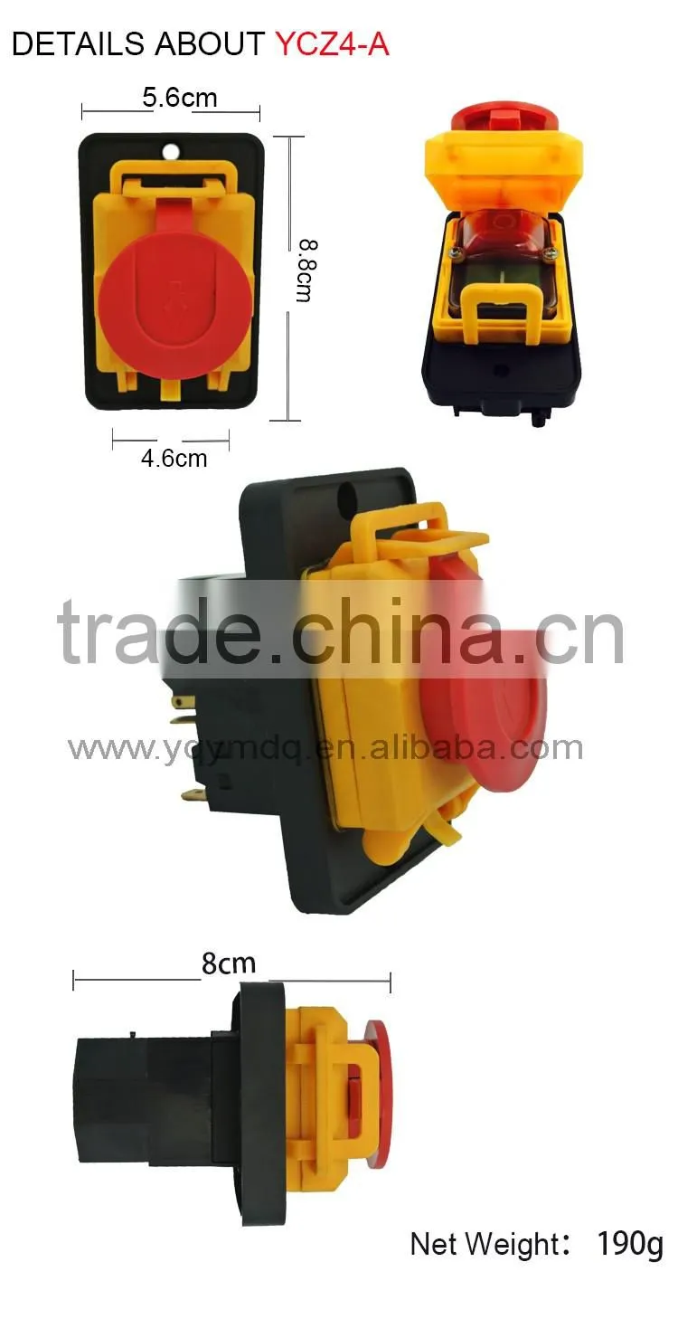 YCZ series waterproof explosion-proof push botton solenoid ignition switch remote control high current low voltage meat grinder