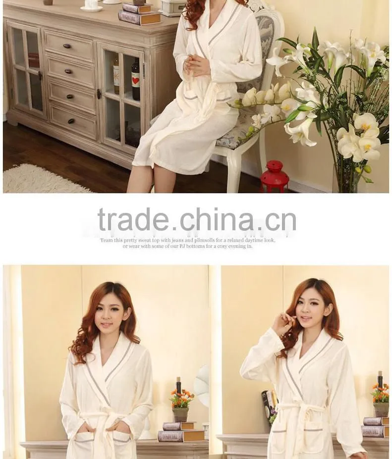 Luxury terry girl bath robe customized 100% cotton towel for hotel