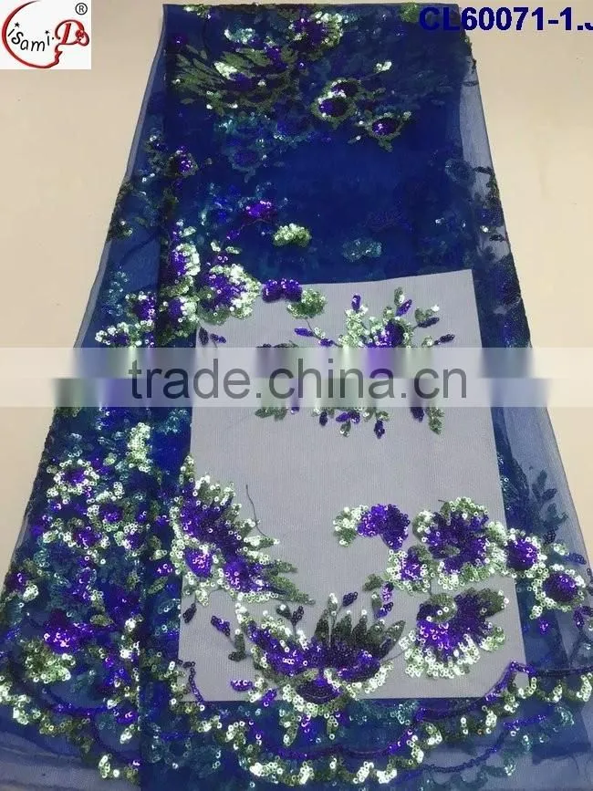 CL60071 New arriva fast delivery tulle emboridery lace with sequins ,wholesale french lace fabric for ladies