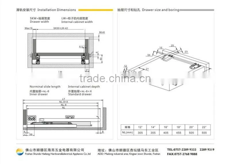 Soft closing kitchen cabinet drawer rail