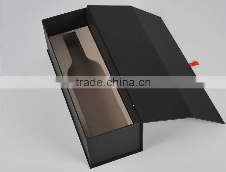 Matt black cardboard wine paper box