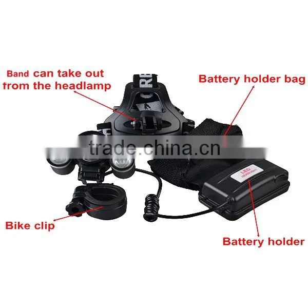 XM-L T6 LED Ultra Bright Aluminium Alloy Rechargeable Bike Light Headlamp For Military