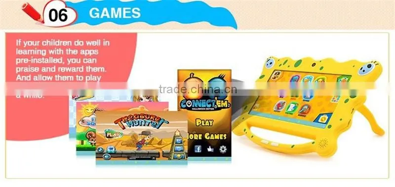High Quality Cheap Wholesale 7 Inch Kids Kid Tablet PC 1GB RAM Android 5.1 study game learning pad education Game Christmas Gift