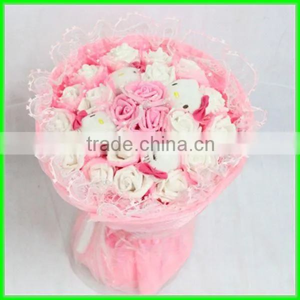 2013 hots sale pink plush toy bouquet