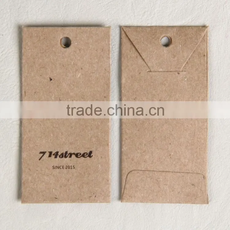 Kraft paper spare button bag with silk screen printing for frock coat