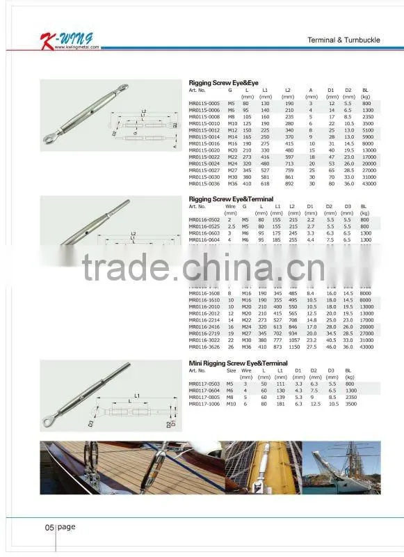 Stainless Steel Rigging Screw/ Closed Body Turnbuckle