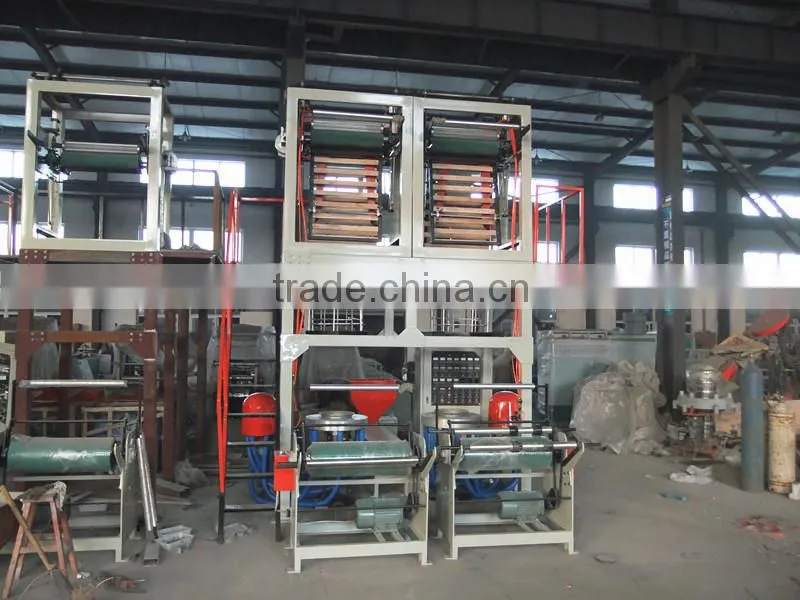 Double Die Head Single Screw Plastic Extruder Double Die Heads Film Blowing Machine
