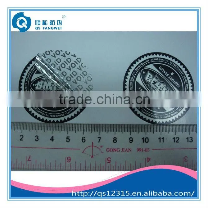 tamper indicating warranty label
