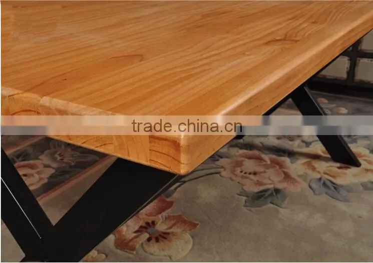 Industrial Real Wood Table Metal Table LOFT Style