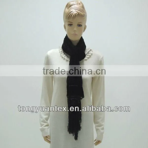 TYS160 2013 fashion 100%silk Burnt-out velvet scarves with suture