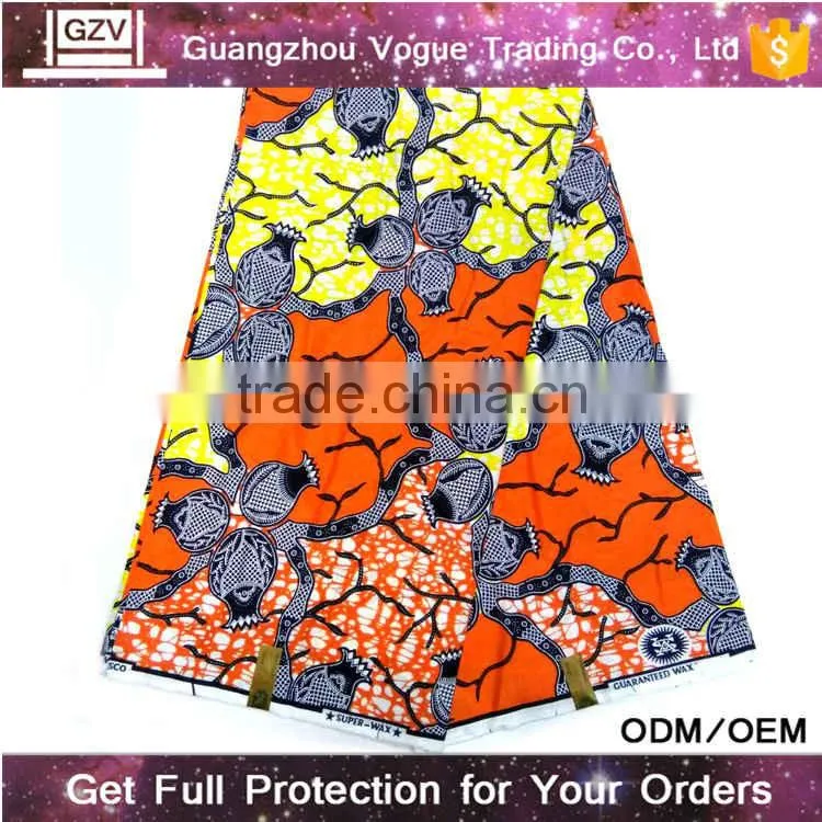 Online wholesale high quality women 100% cotton phoenix hitarget real african wax fabric