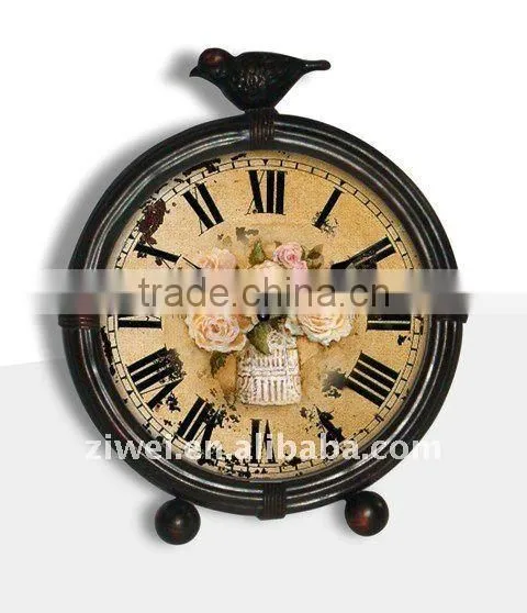 Decorative metal table clock with easel /Decorative metal table clock with easel/Decorative table top clock