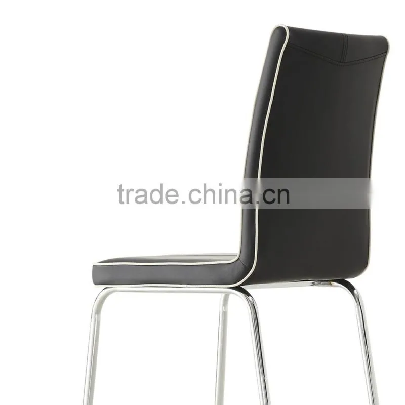 DC-2520 High Quality Modern Black PU Leather Dining Room Chair with Chrome legs