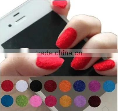 Velvet Nylon Flocking Powder For Nail Art / Crafts, 12-Pack With Bonus Double-Sided Clear Adhesive