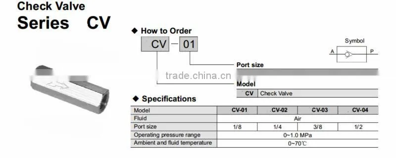 CV Pneumatic Check Valve-Brass Check Valve