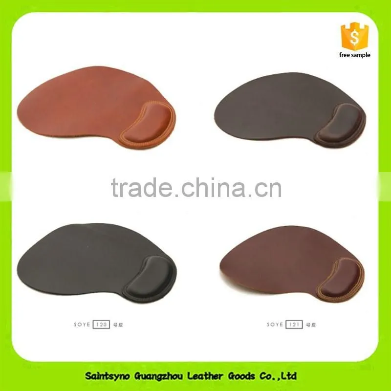 16017 High grade leather office gaming mouse pad with wrist pillow support