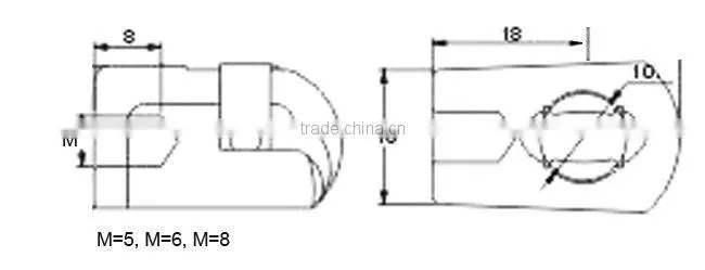 Plastic Ball Socket with Brass Insert for gas spring accessory