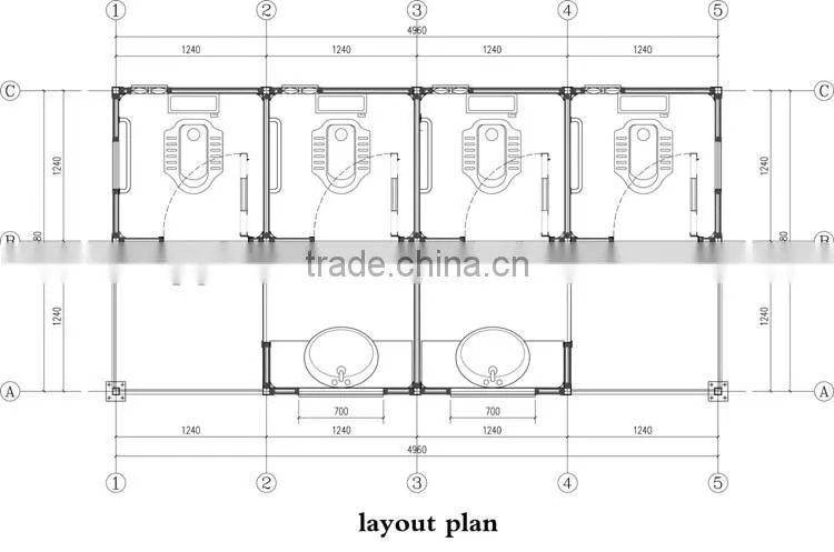 High Standard 4K Prefab Mobile Toilet For Luxury Park and Shopping Village Use