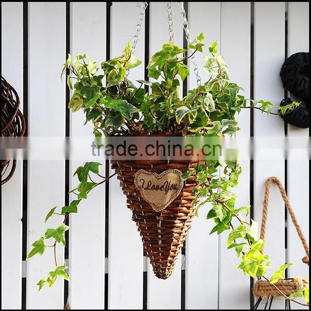unique shape wicker flower basket