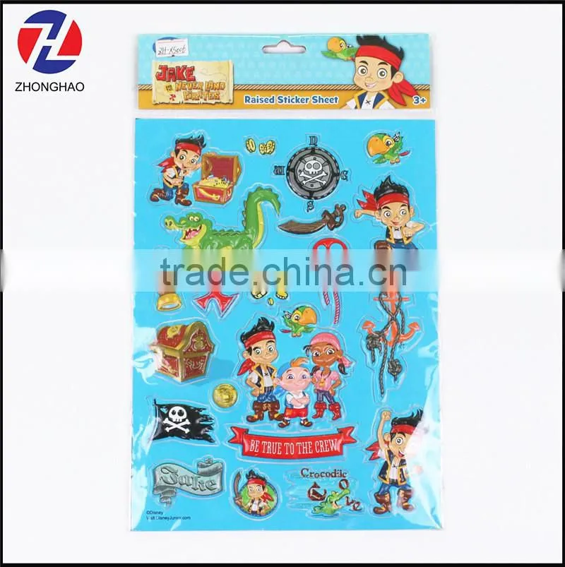 New arrived unique funny customized puffy sticker for boys