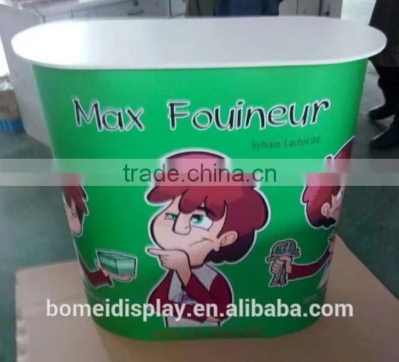Folding aluminum expo pop up display counter, advertising pop up promotion table