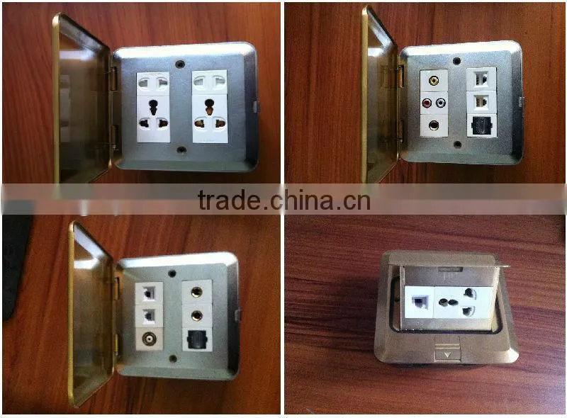 New design gold waterproof power floor socket
