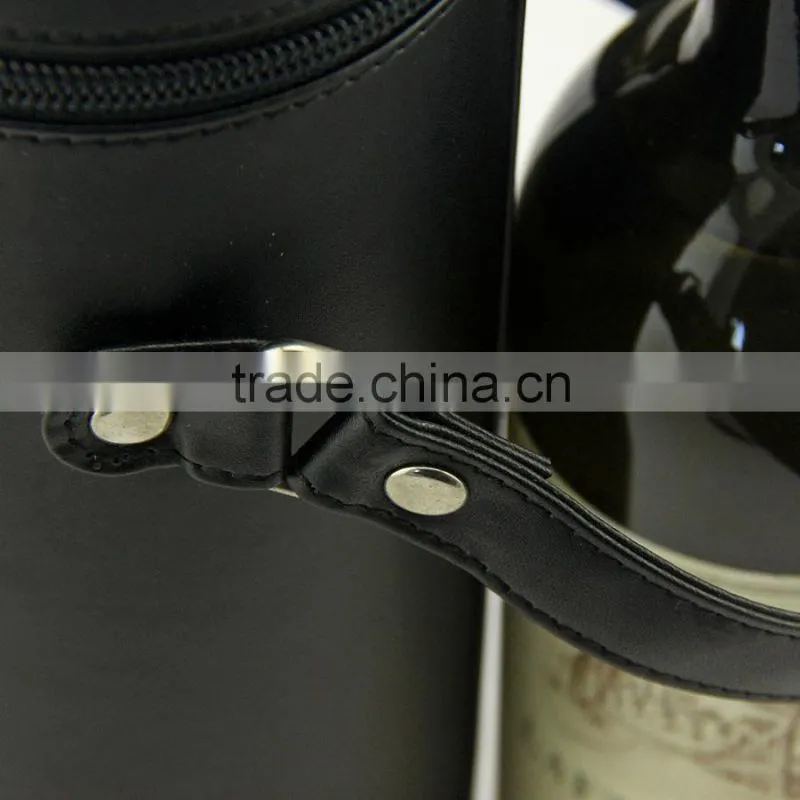 leather wine bottle box
