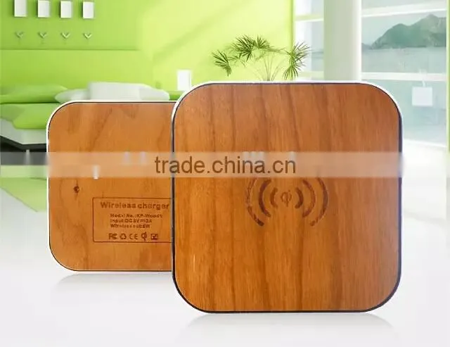 100% eco-friendly and high quality wooden wireless charger wood qi wireless charger pad