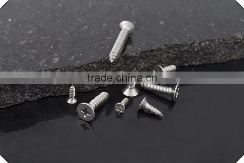 China supplier 304 stainless steel flat head cross recessed tapping screw