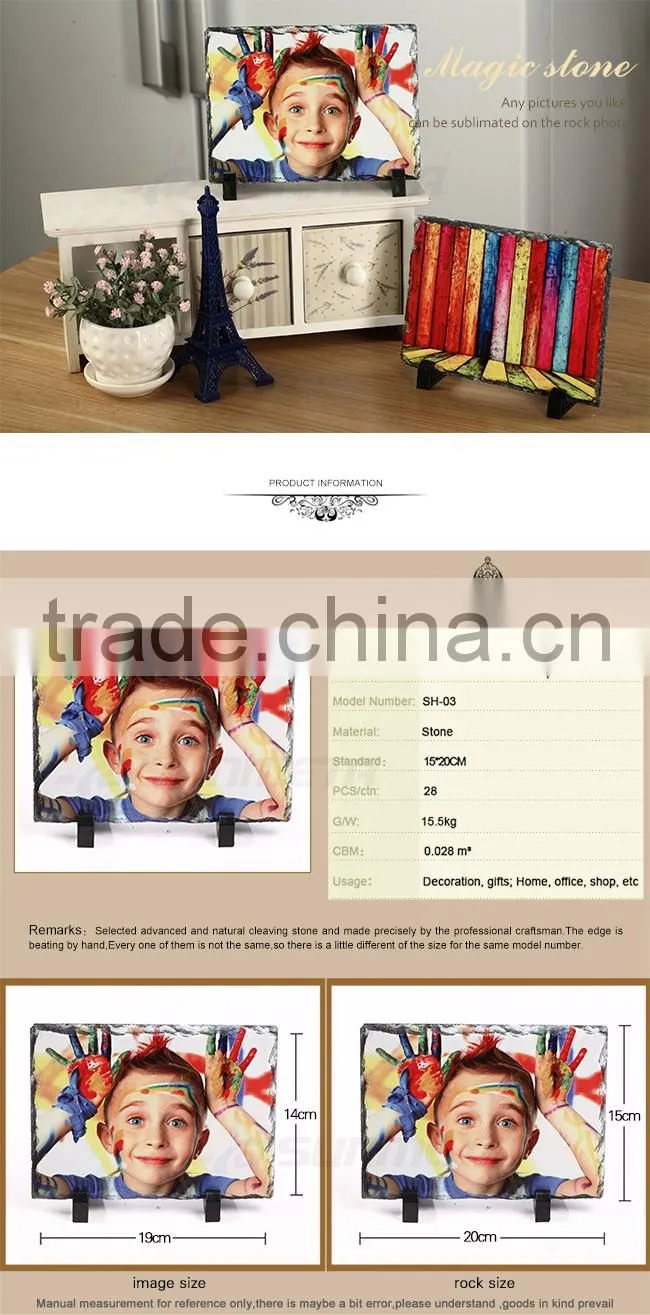 Sunmeta hot sale blank sublimation rock photo slate