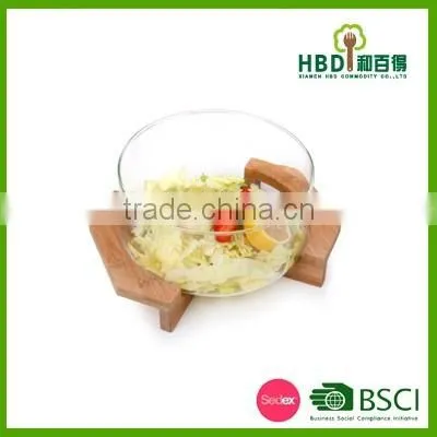 High quality bamboo salad bowl with spoons,natural living bamboo salad bowls wholesale
