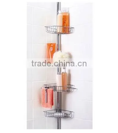 Aluminium tension pole caddy and Aluminium tension shower caddy and bathtub and Shower Tension Corner Caddy