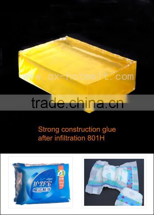 High water resistance construction Adhesive for Diaper