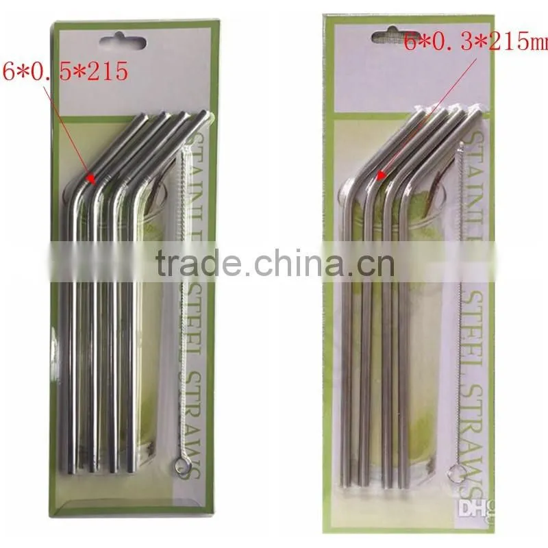 Cleaning Brush Straws Set Retail Packing 4+1 Kit Fits 304 Stainless Steel Straw Metal Drinking Straw