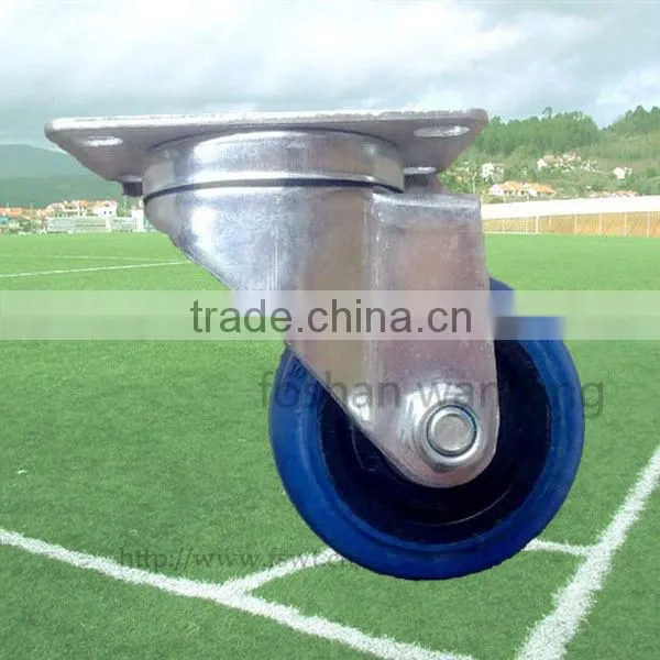 4 Inch Blue Bracket Industrial Swivel Rubber Caster Wheel